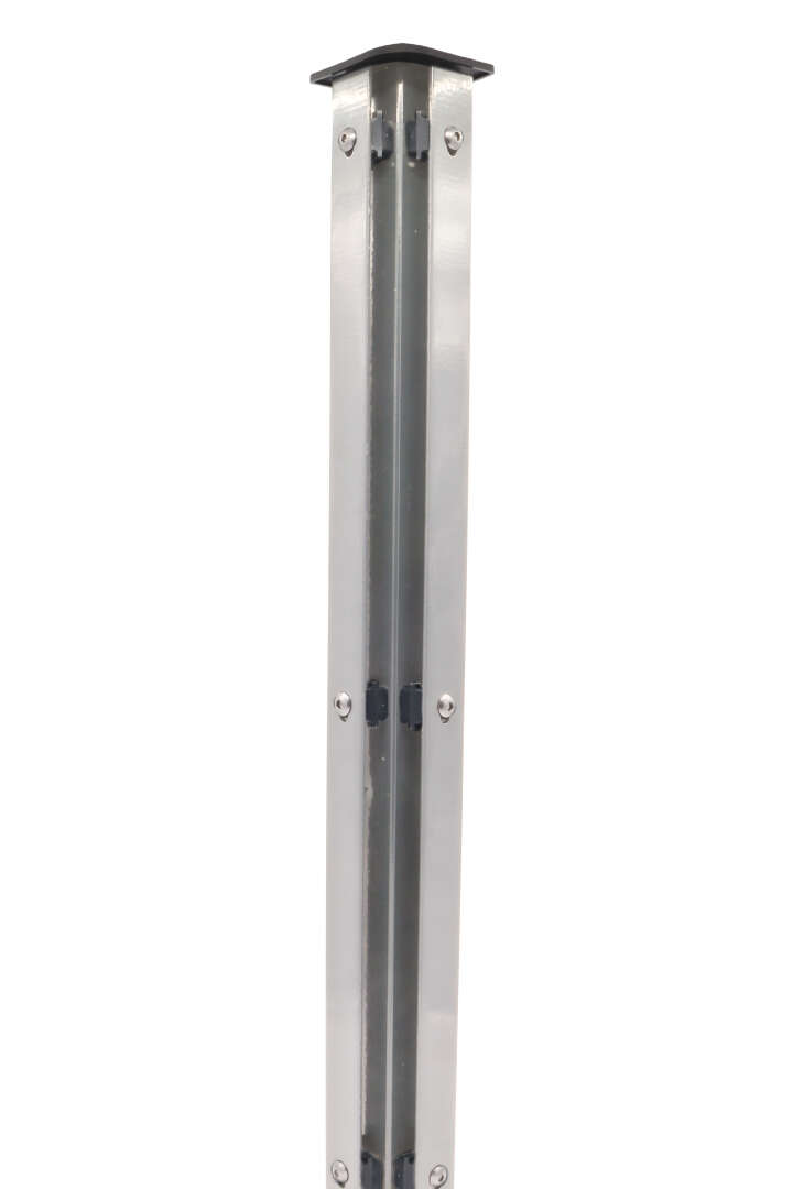 Doppelstabmattenzaun Eckpfosten mit Abdeckleiste